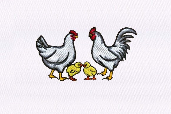 Chickens Chicks Embroidery Design