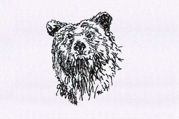 Grizzly Bear Embroidery Design