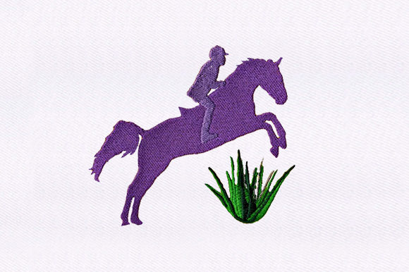 Purple Jockey Horse Embroidery Design