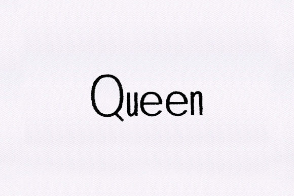 Queen Text for Holiday Embroidery