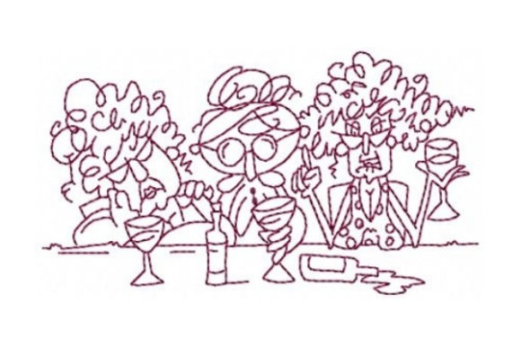Stella Wine Friends Embroidery Design