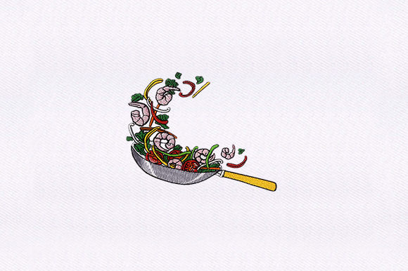 Tossing Pan Embroidery Design